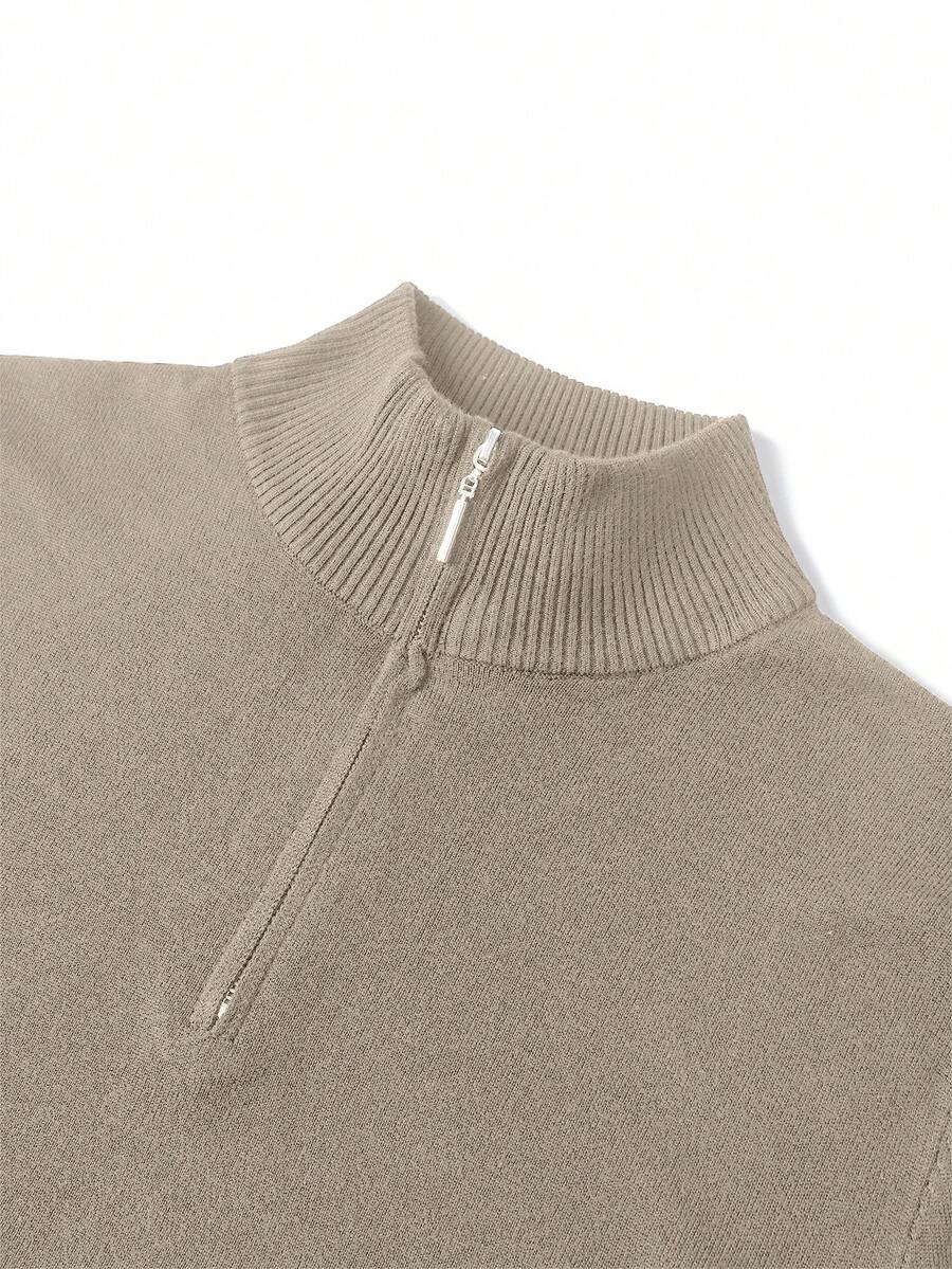 Men’s Half-Zip Stand Collar Sweater