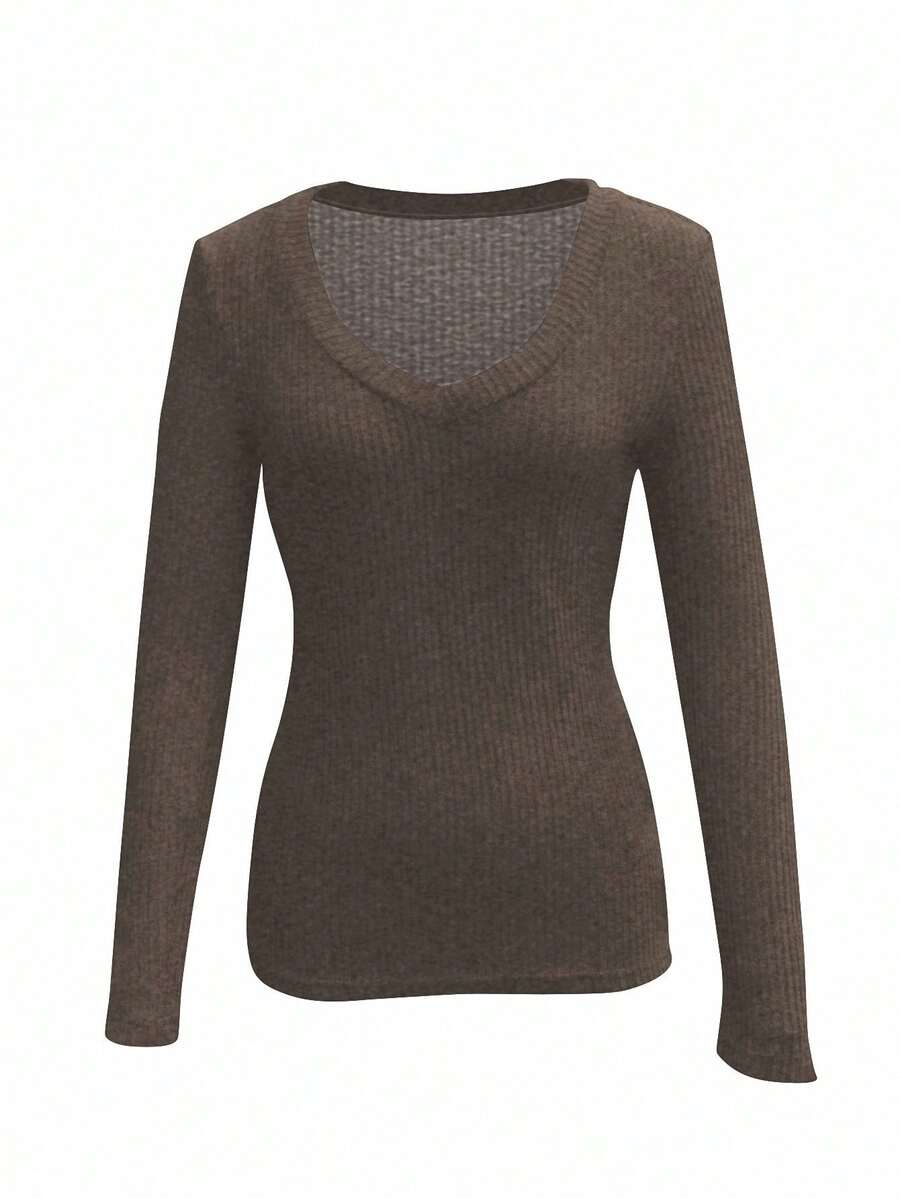 Basic V-Neck Long Sleeve Tee