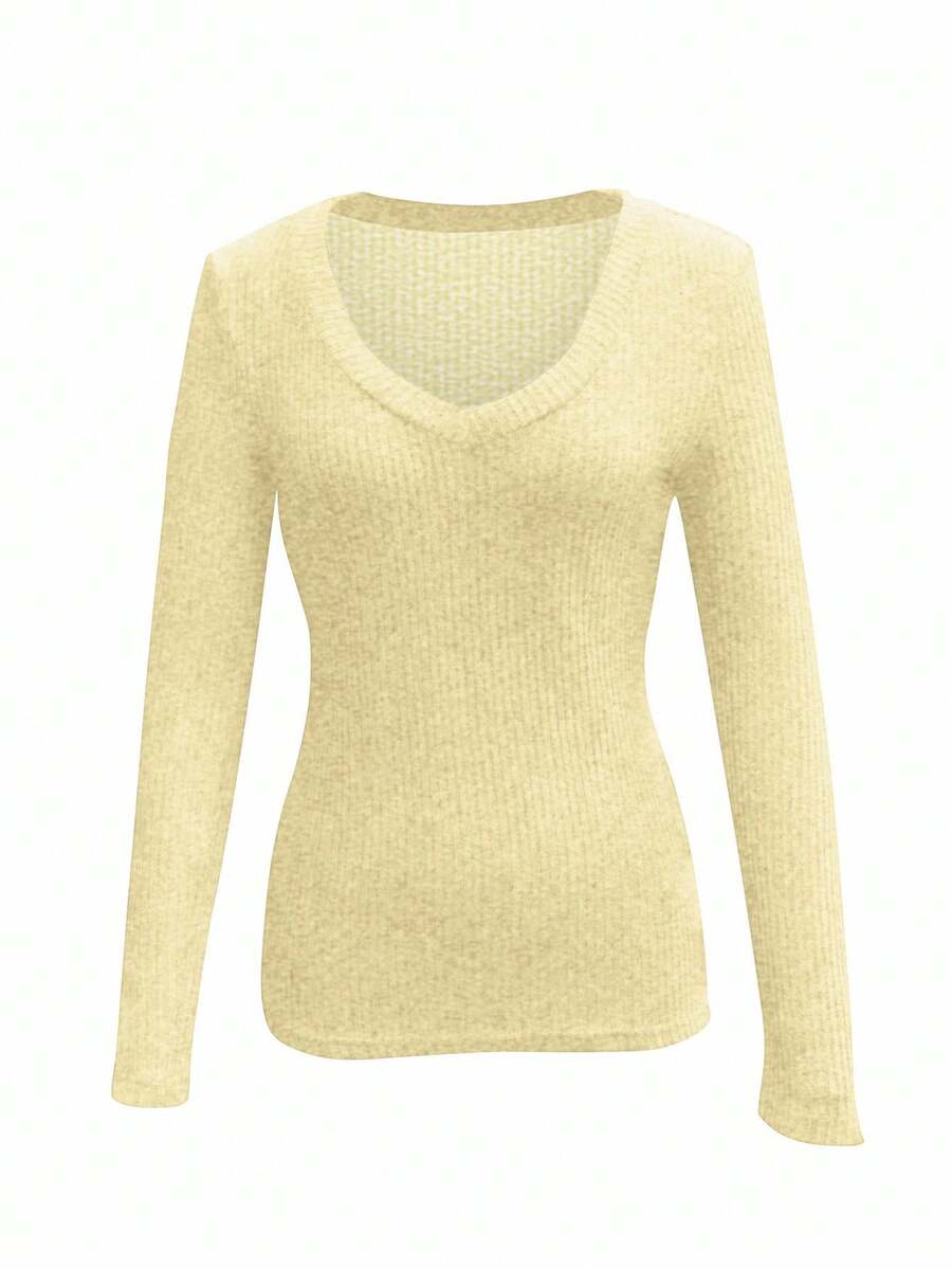 Basic V-Neck Long Sleeve Tee