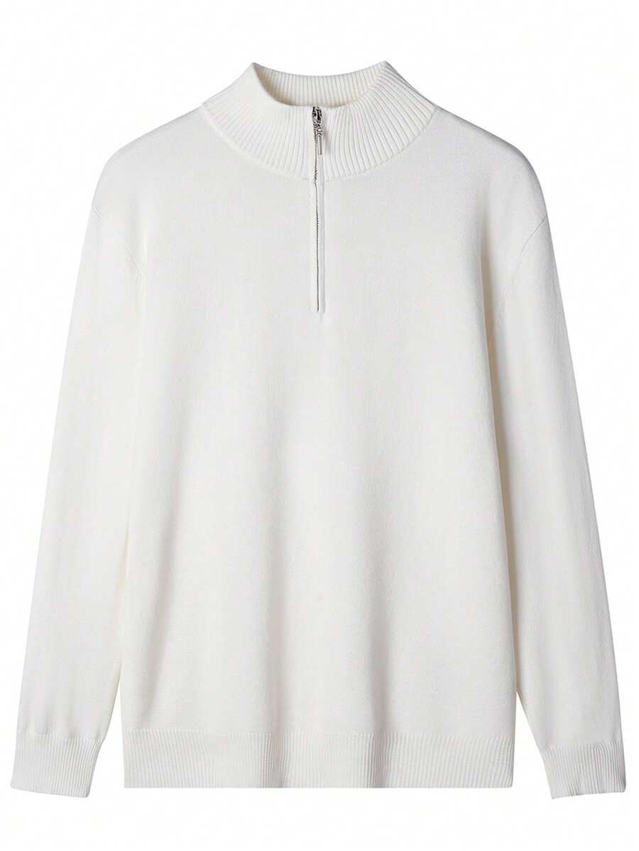 Men’s Half-Zip Stand Collar Sweater