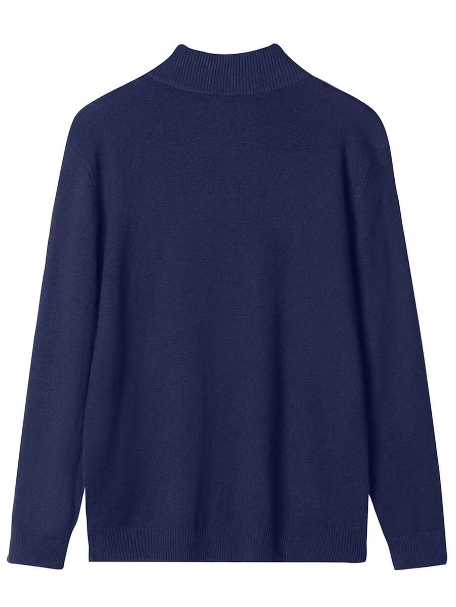 Men’s Half-Zip Stand Collar Sweater