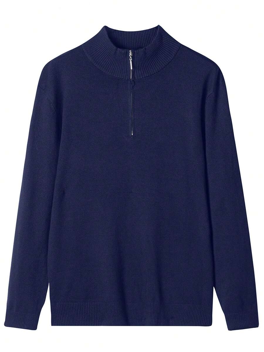 Men’s Half-Zip Stand Collar Sweater