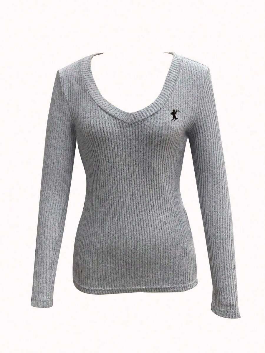 Basic V-Neck Long Sleeve Tee