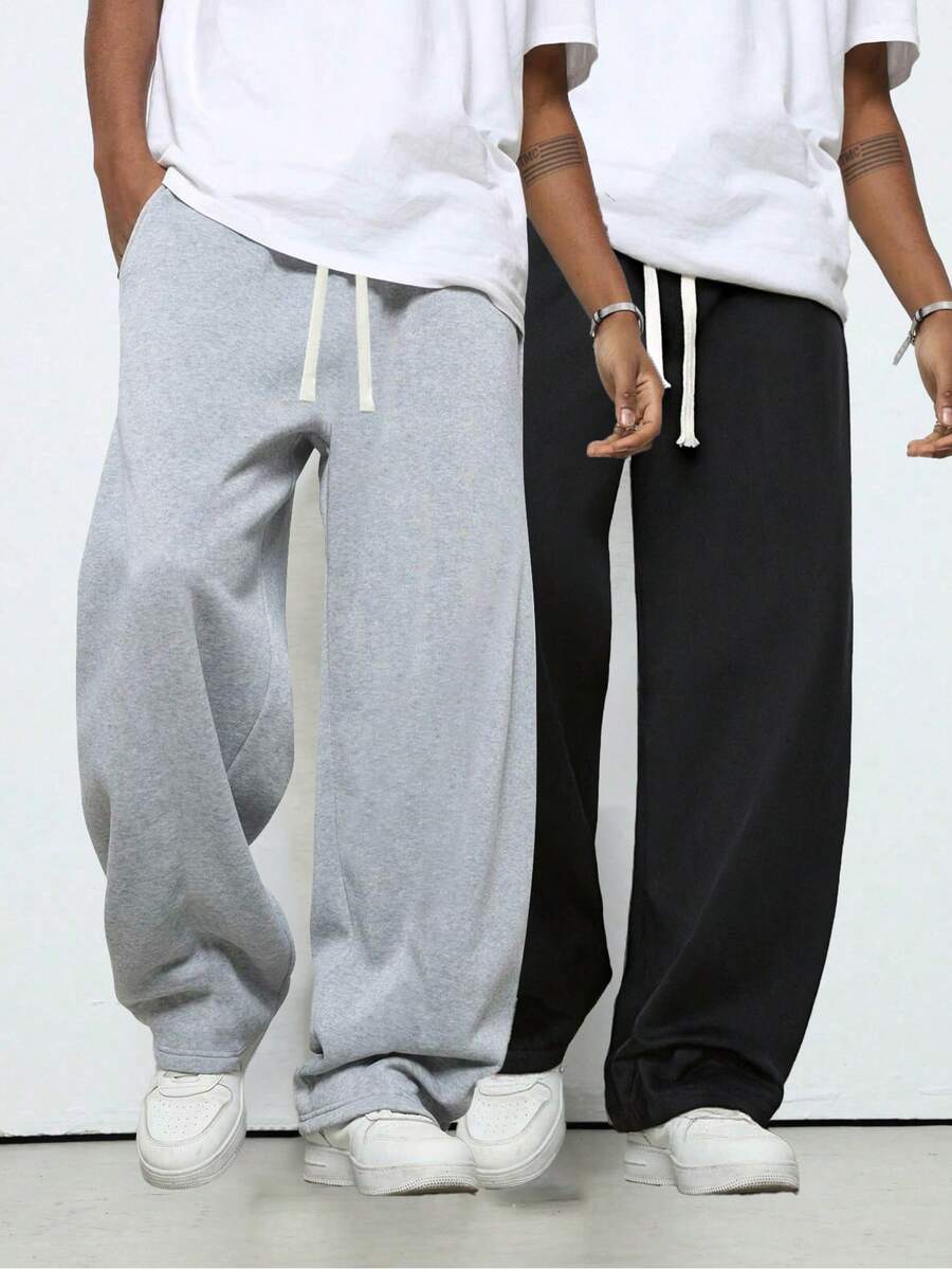 Men’s Casual Wide-Leg Drawstring Pants