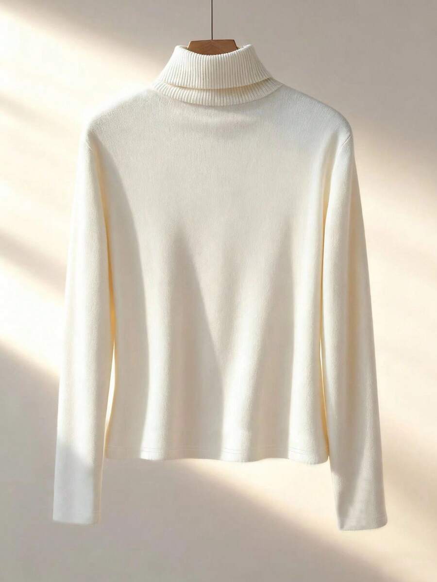 Franclia Cozy Apricot High-Neck Thermal Tee