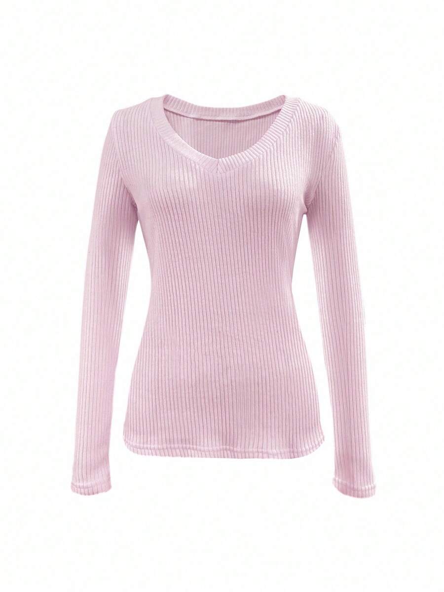 Basic V-Neck Long Sleeve Tee