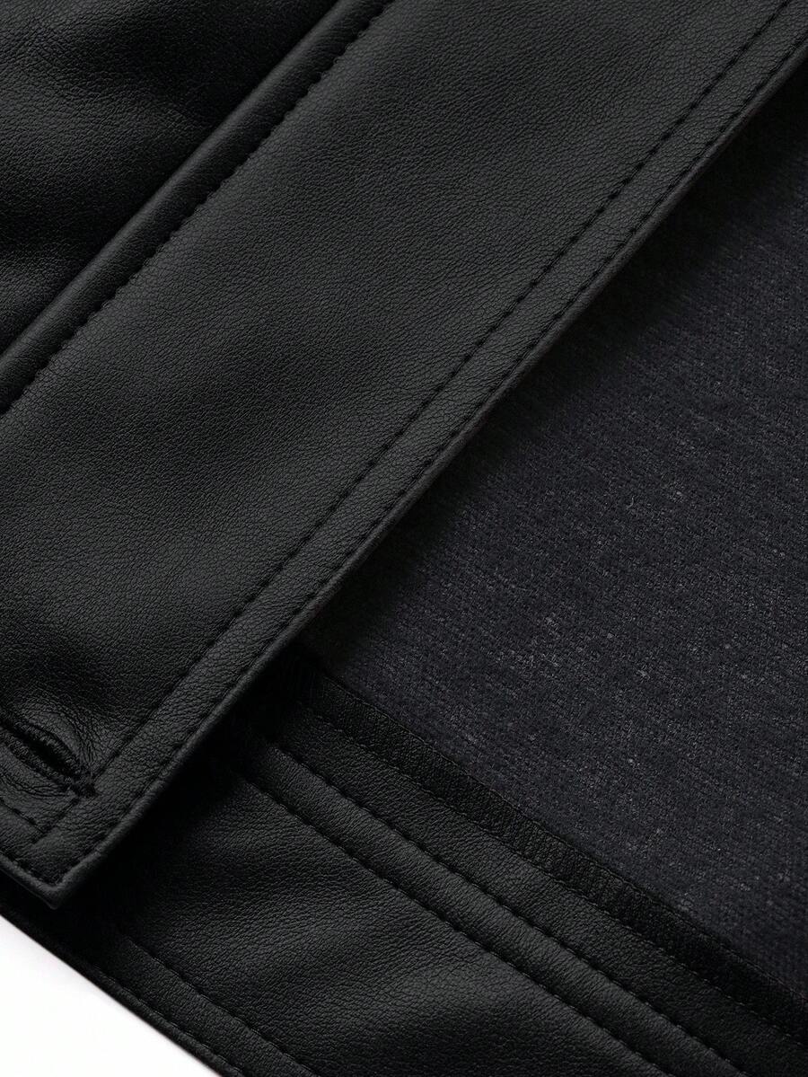 **Women’s Loose Casual Thick PU Jacket**