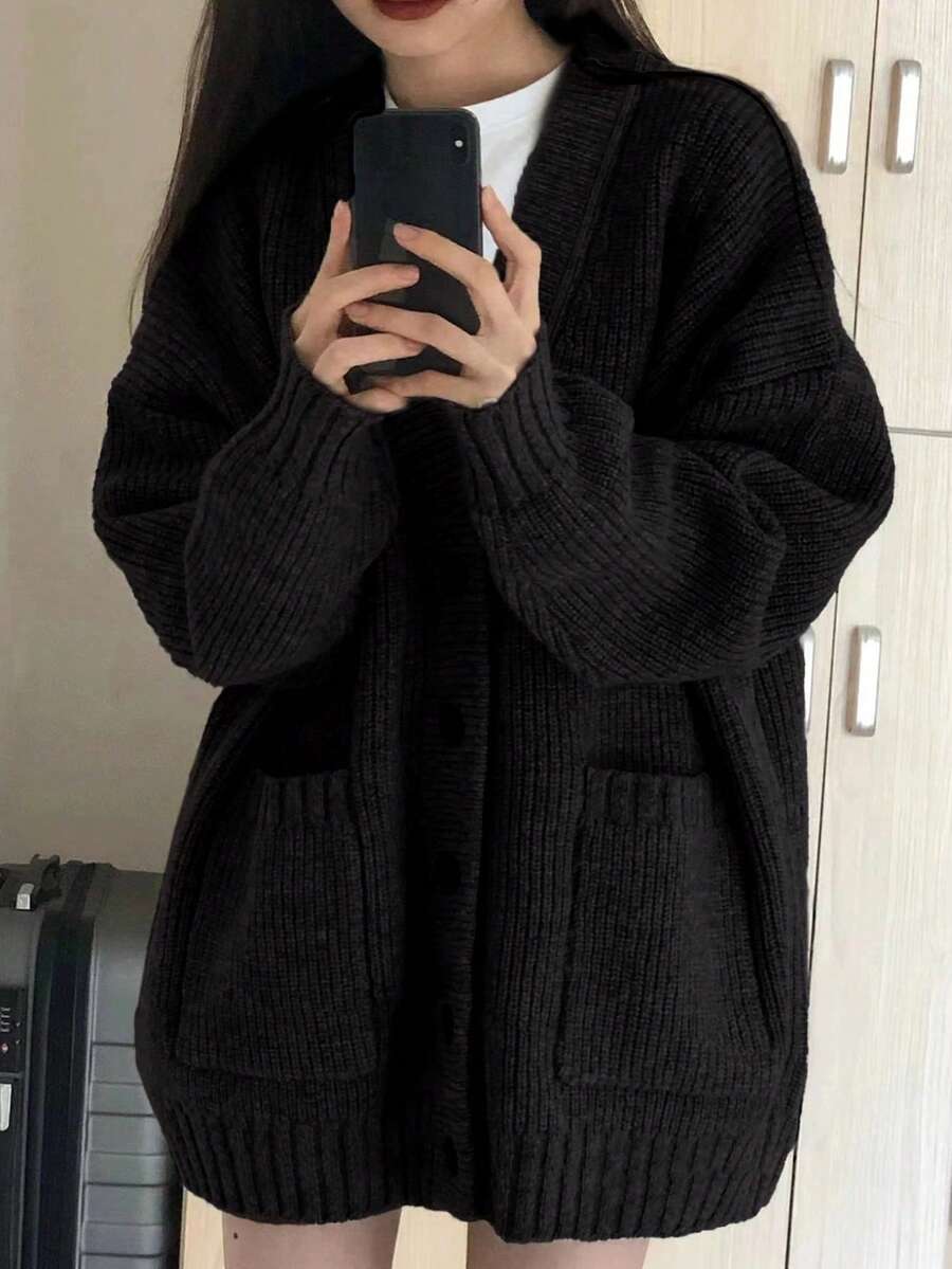 Women’s V-Neck Button Knit Cardigan