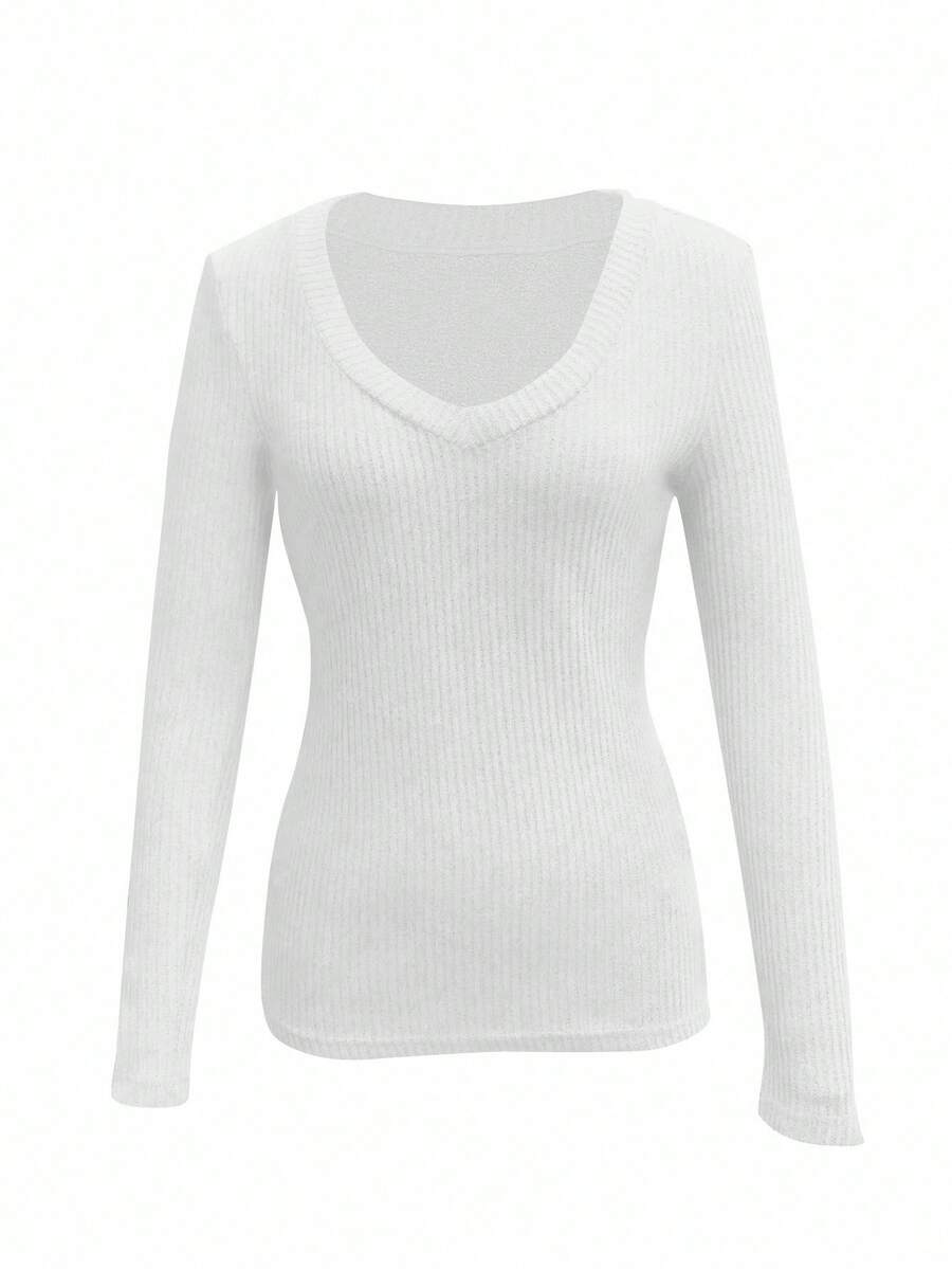 Basic V-Neck Long Sleeve Tee