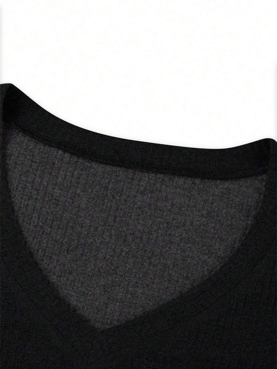 Basic V-Neck Long Sleeve Tee