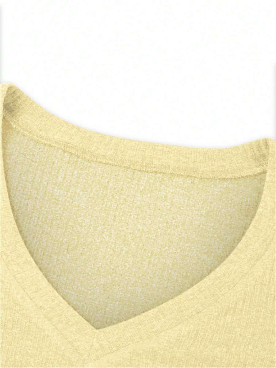 Basic V-Neck Long Sleeve Tee