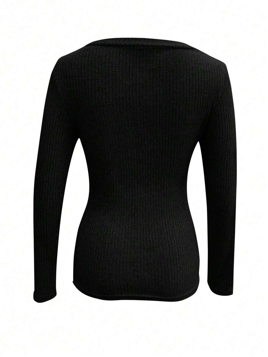 Basic V-Neck Long Sleeve Tee