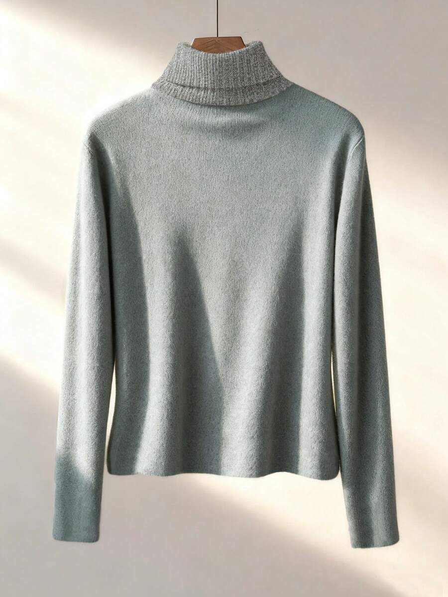 Franclia Cozy Apricot High-Neck Thermal Tee