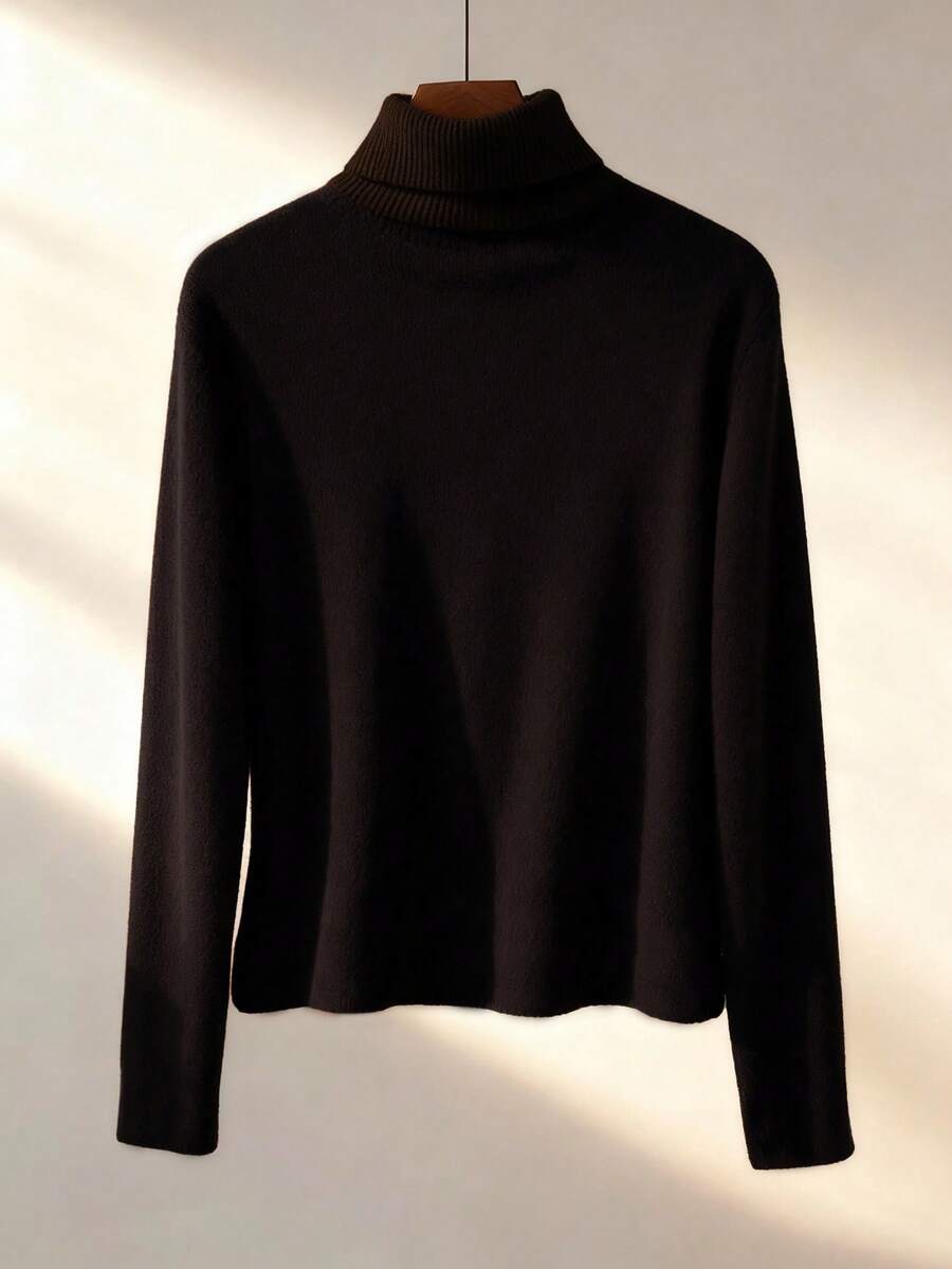 Franclia Cozy Apricot High-Neck Thermal Tee