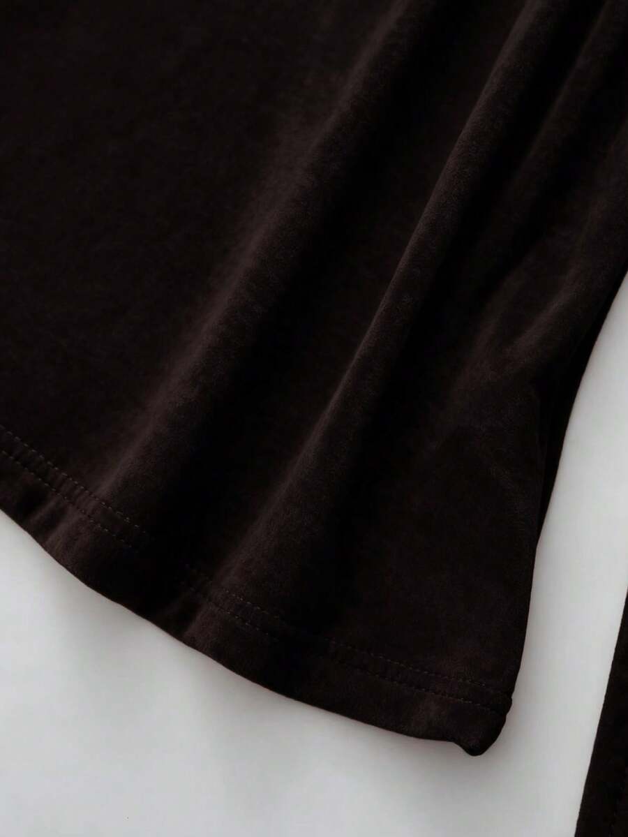 Franclia Cozy Apricot High-Neck Thermal Tee