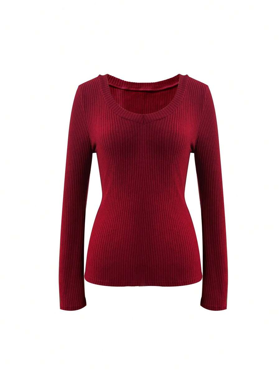Basic V-Neck Long Sleeve Tee