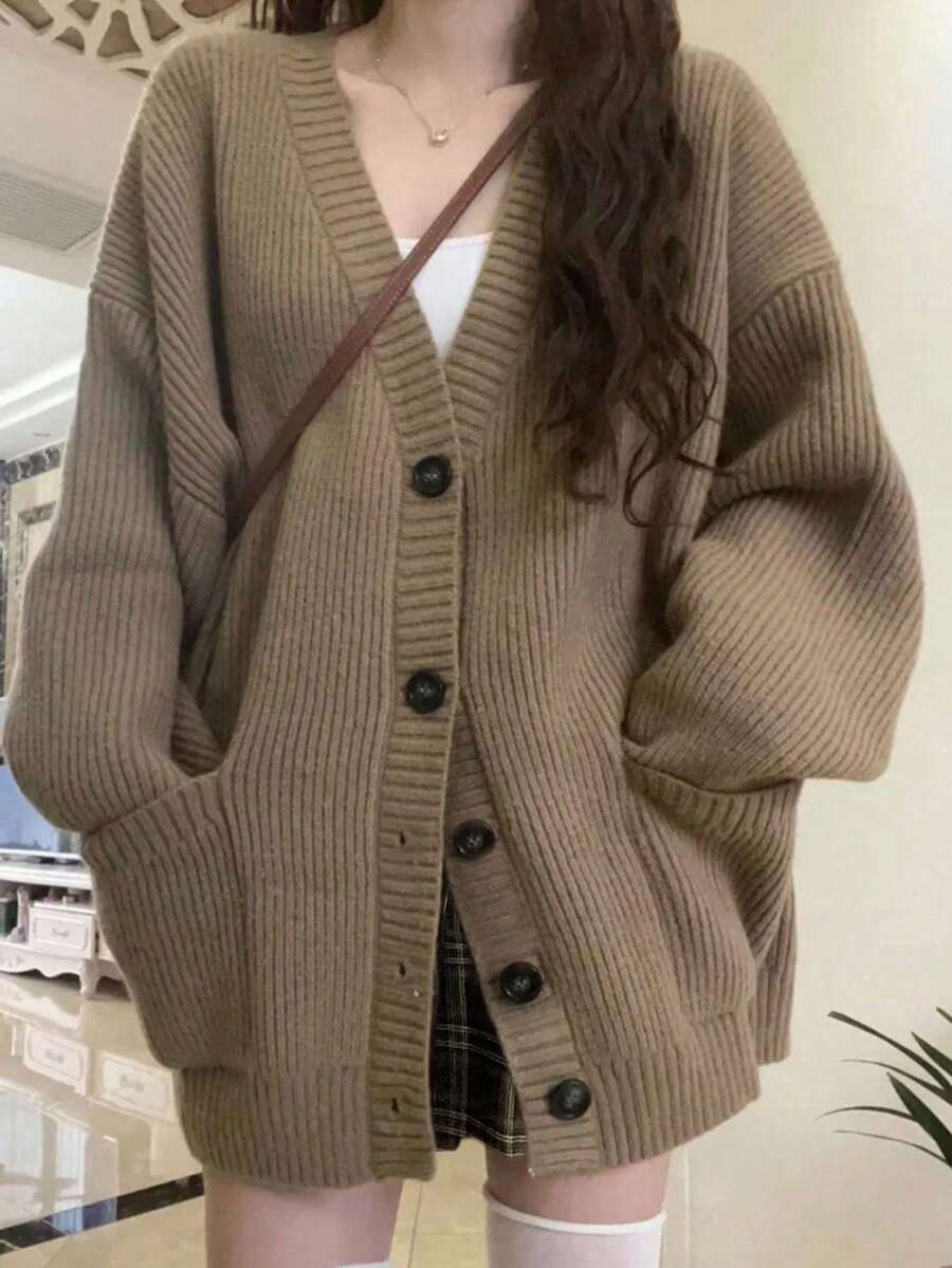 Women’s V-Neck Button Knit Cardigan
