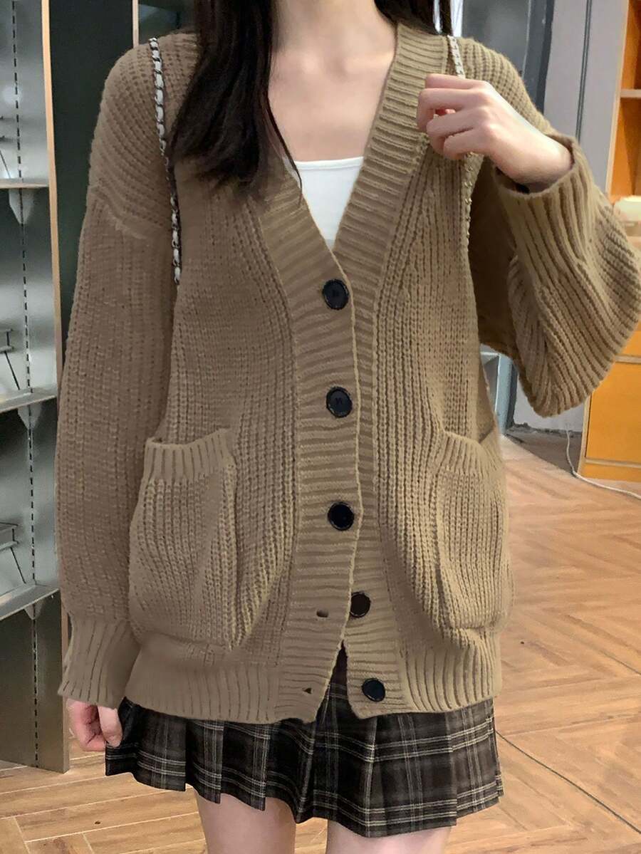 Women’s V-Neck Button Knit Cardigan